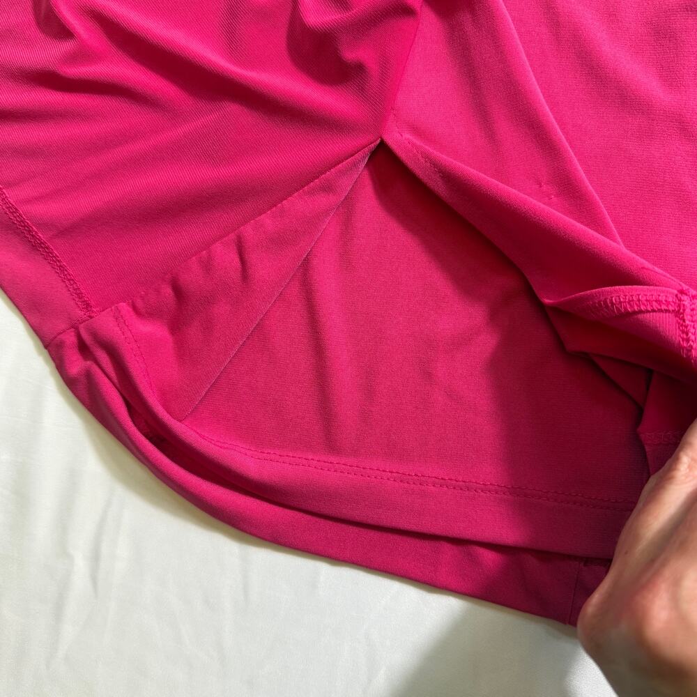 DONNA KARAN Barbie‑Pink Faux Wrap Dress With Matte Gold Buckle No Size Maybe XS - Picture 16 of 16